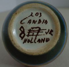 Gouda pottery decor Candia mark