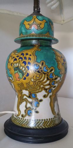 Gouda pottery lamp decor Moorish