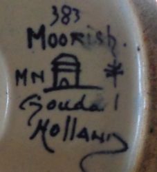 Gouda pottery lamp decor Moorish mark