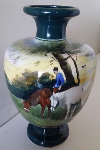 Gouda pottery horse paysage