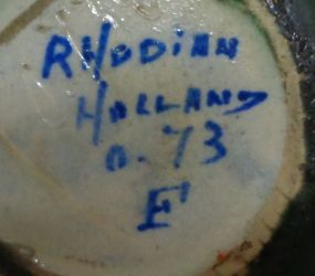 Gouda Pottery Rhodian vase mark