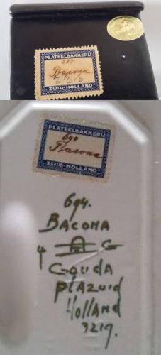 Gouda pottery decor Bacona ink-set mark