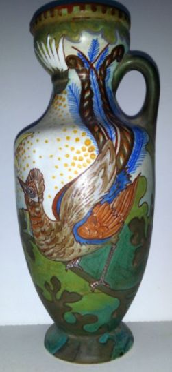 Gouda Dutch Art Pottery decor Lyrebird